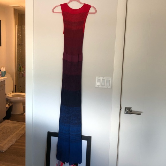 Elizabeth and James Red Blue Ombré Maxi Dress Sz S - Picture 7 of 8